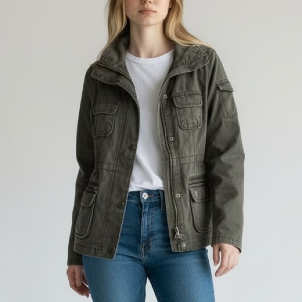 American Eagle Outfitters Jacket Utility Military  Cargo Field Cotton Brown XS